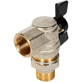 Кран шаровой BUGATTI Oregon угловой с полусгоном (ручка-бабочка) внут-наруж резьба 3/4