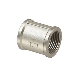 Муфта соединительная, латунь, внутренняя резьба  3/4, еврослот, никель, РТП