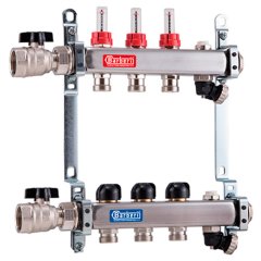 Распределительный коллектор BARBERI G 1”F - G 3/4” Евроконус, 4 выхода