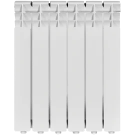 Радиатор алюминиевый ROMMER Optima 500 6 секций боковое подключение (RAL9016), RAL-0210-050006