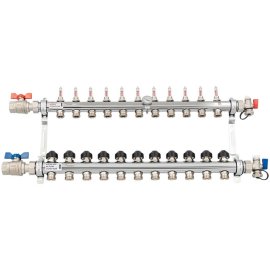 Комплект коллекторов с шаровыми кранами РЕХАУ HKV-D 11 контуров, 12081113002