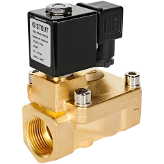 Клапан соленоидный (электромагнитный) STOUT непрямого (пилотного) действия НЗ 24В G1 SSV-0030-024025