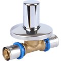Вентиль APE с хромированной ручкой 20х20 для металлопластиковых труб прессовой, ARL6000220