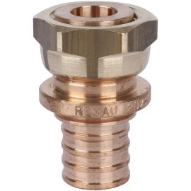 Переходник РЕХАУ RAUTITAN с накидной гайкой 20-G 1/2 RX+ для труб из сшитого полиэтилена аксиальный, 14563371001