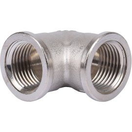 Угольник TIEMME ВВ никелированный 1/2х1/2 для стальных труб резьбовой, 1500133