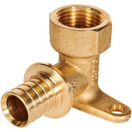 Угольник настенный с креплением ROMMER 20xG 1/2 для труб из сшитого полиэтилена аксиальный, RFA-0009-002012