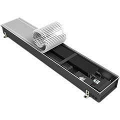 Внутрипольный конвектор VARMANN Qtherm Electro 110х190х1600 (без решетки, с бортиком, анодированным в натуральный алюминий) правое подключение, QE 190.110.1600 OR U EV1