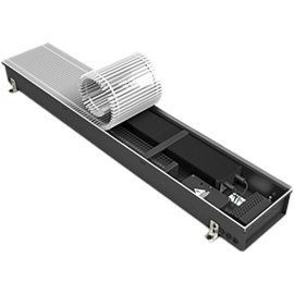 Внутрипольный конвектор VARMANN Qtherm Electro 110х190х1600 (без решетки, с бортиком, анодированным в натуральный алюминий) правое подключение, QE 190.110.1600 OR U EV1