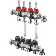 Коллекторная группа с расходомерами Oventrop на 12 контуров, 0-5 л/мин, из нержавеющей стали, 1405362
