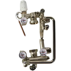 Насосно-смесительный узел ROMMER RDG-0120-008000 с термоголовкой, перепускным клапаном и байпасом, без насоса