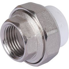 Муфта разъемная с внутренней резьбой Политэк 20х1/2 для полипропиленовых труб под сварку (цвет белый)