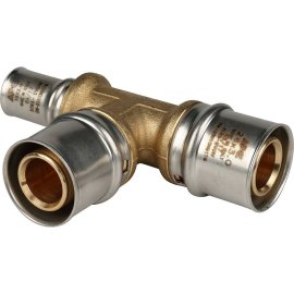 Тройник переходной STOUT 26х26х16 для металлопластиковых труб прессовой, SFP-0005-262616