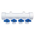 Коллектор с шаровым краном универсальный PPR 40х20/4, бел, RTP