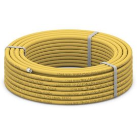 Труба гофрированная из нерж. Стали SS304 Stahlmann 15A, отожженная в оболочке желтая, 30м, SP3041502030