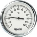Термометр биметаллический WATTS с погружной гильзой 80 мм штуцер 50 мм