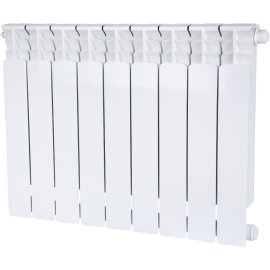 Радиатор биметаллический STOUT Space 500 9 секций нижнее правое подключение RAL9016, SRB-0320-050009