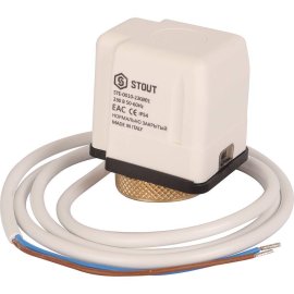 Электротермический компактный сервопривод STOUT STE-0010 нормально закрытый, 230 B, STE-0010-230001