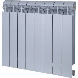 Радиатор биметаллический Global STYLE PLUS 500 8 секций боковое подключение (цвет cod.08 grigio argento opaco metallizzato 2676 (серый)), 155270