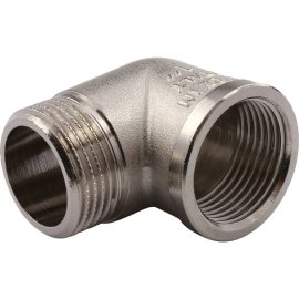 Угольник TIEMME НВ никелированный 1х1 для стальных труб резьбовой, 1500137