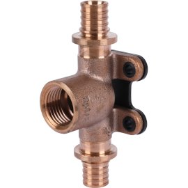 Тройник РЕХАУ RAUTITAN настенный с внутренней резьбой 16-Rp1/2-16 RX+ для труб из сшитого полиэтилена аксиальный, 14562911001