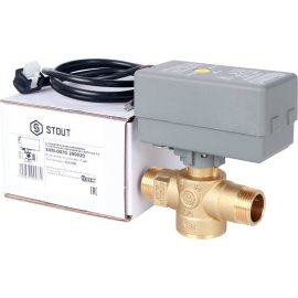 2-Ходовой зональный клапан, сервопривод 230V STOUT с 3-х жильным кабелем 1м., НР 3/4, SVM-0070-200020