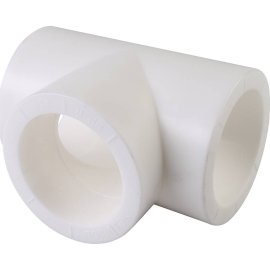 Тройник Политэк d=50 для полипропиленовых труб под сварку (цвет белый), 9000000450