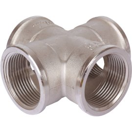 Крестовина TIEMME никелированная ВВ 1 1/4 для стальных труб резьбовой, 1500475