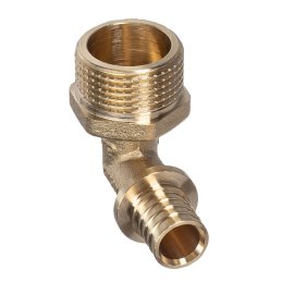 Угольник аксиальный, латунь, наружная резьба,16х3/4, желтый, RTP